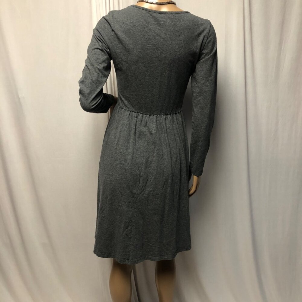 Ouges Dress Womens Size Small Grey Button Front L… - image 6